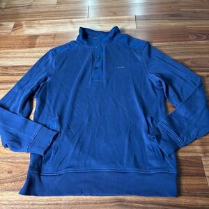 Calvin Klein Mens Pullover Sweatshirt Long Sleeve Button‎ Up